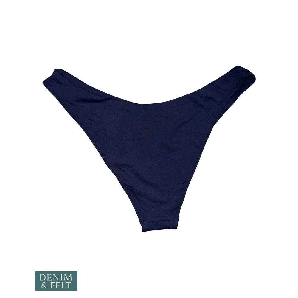 NEW L*Space Rocky Bikini Bottom Sensual Solid Midnight Blue Large Summer Beach